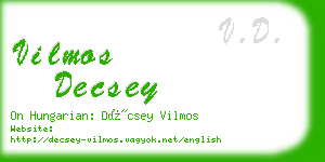 vilmos decsey business card